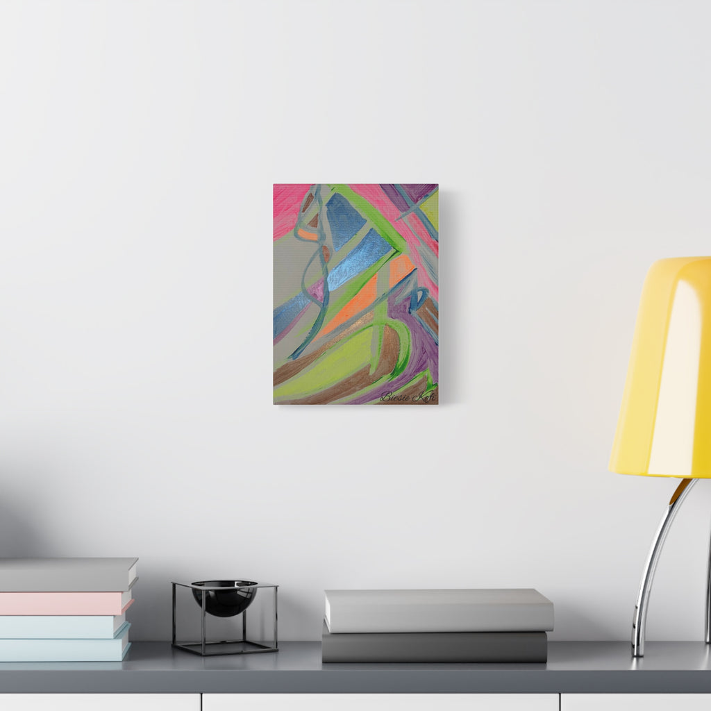 Abstract Neon Brushstroke Canvas