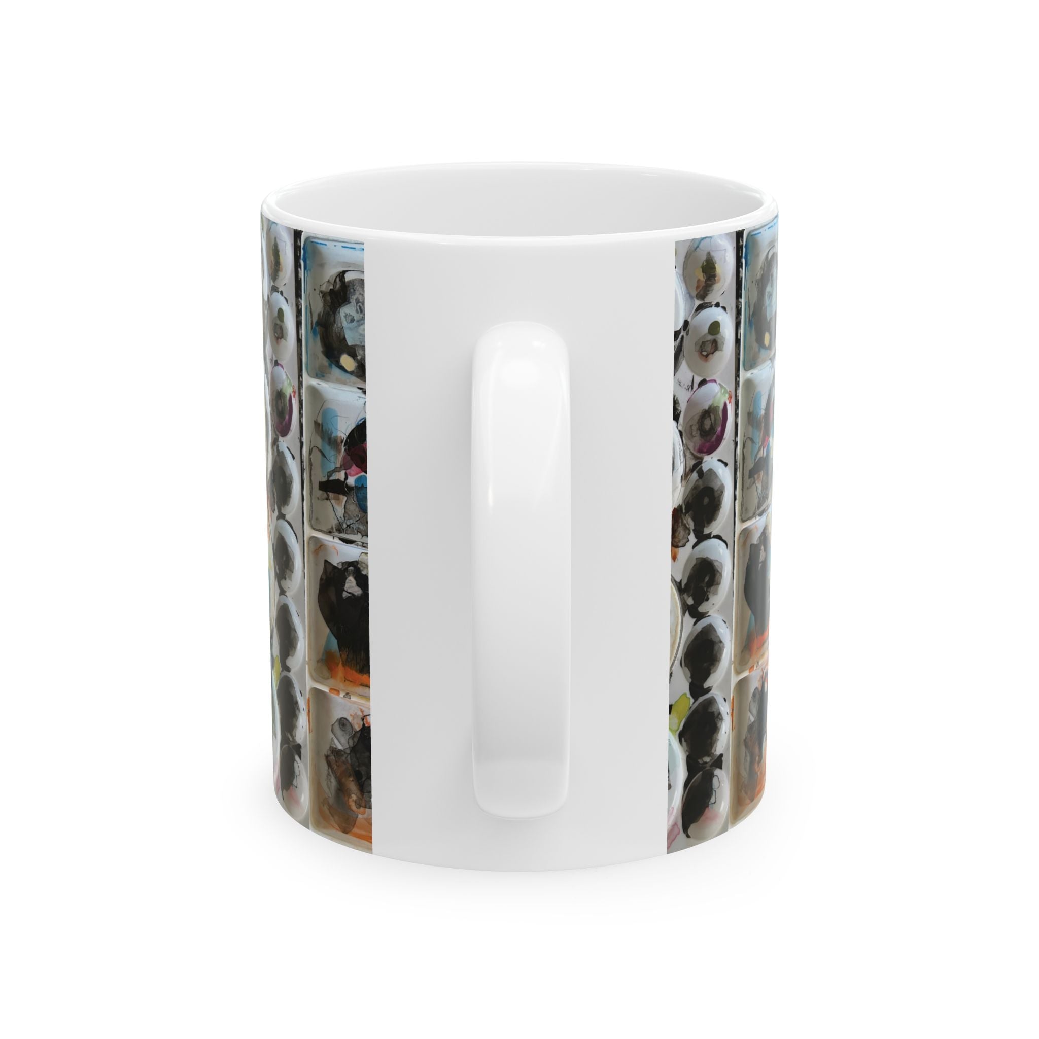 Art pallet  Ceramic Mug — Abstract Planet Orb Pattern (11oz, 15oz)