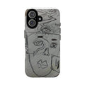 Abstract Doodle Face Phone Case – Sketch Art Protective Cover