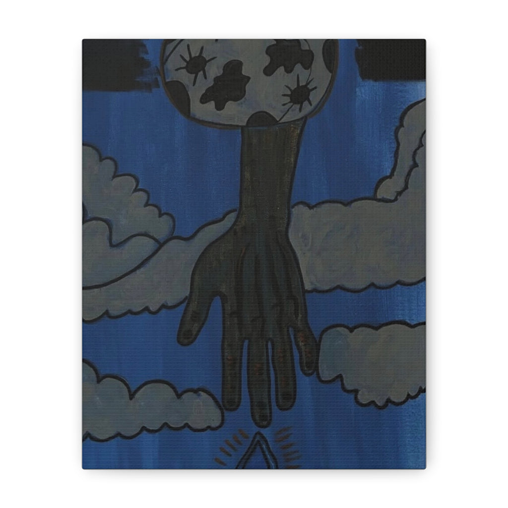 l Hand Reaching Through Clouds Canvas