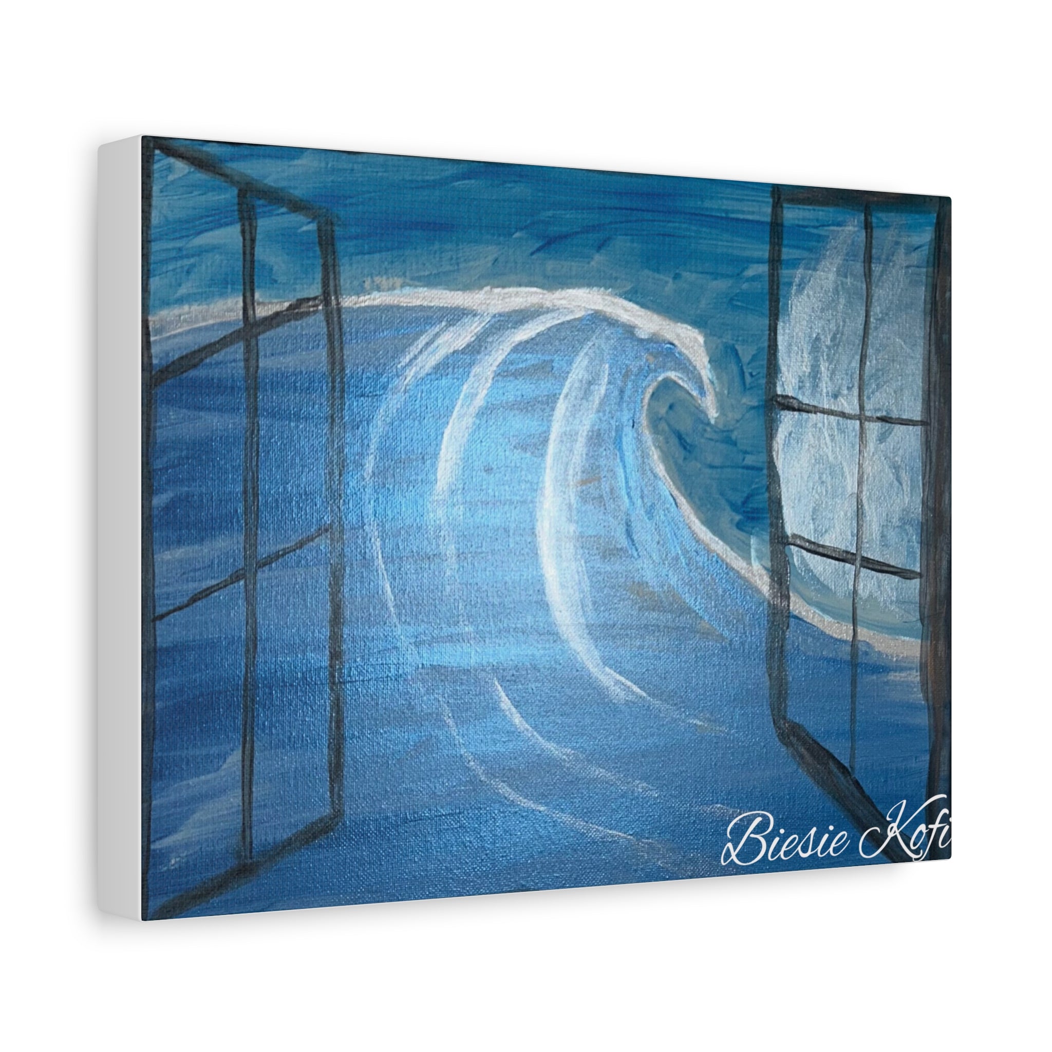Ocean Portal Window view Matte Canvas