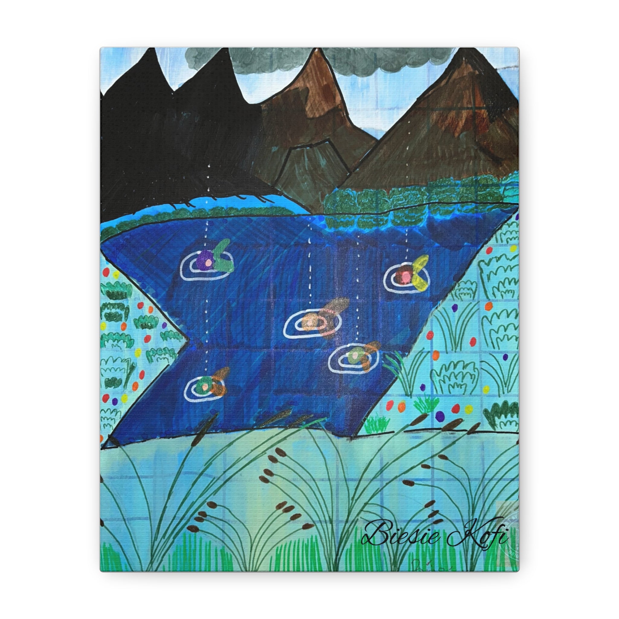 Fairy dancing Pond painting Canvas