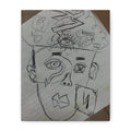 Surreal Sketch Face Canvas, Matte Stretched Wall Art | Abstract Line Drawing