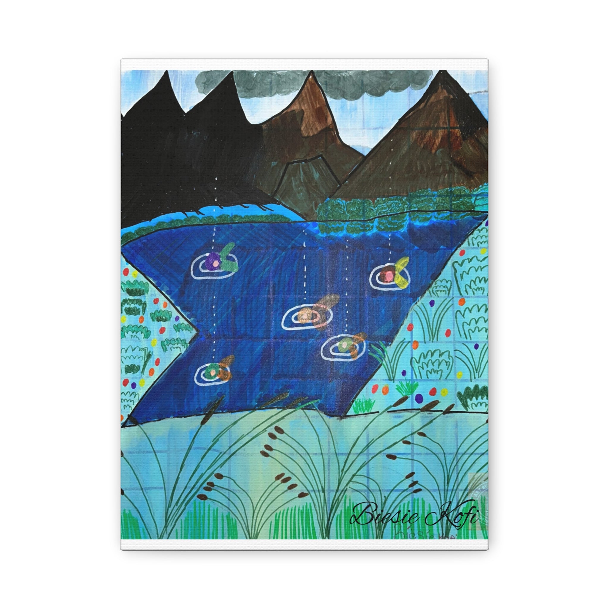 Fairy dancing Pond painting Canvas