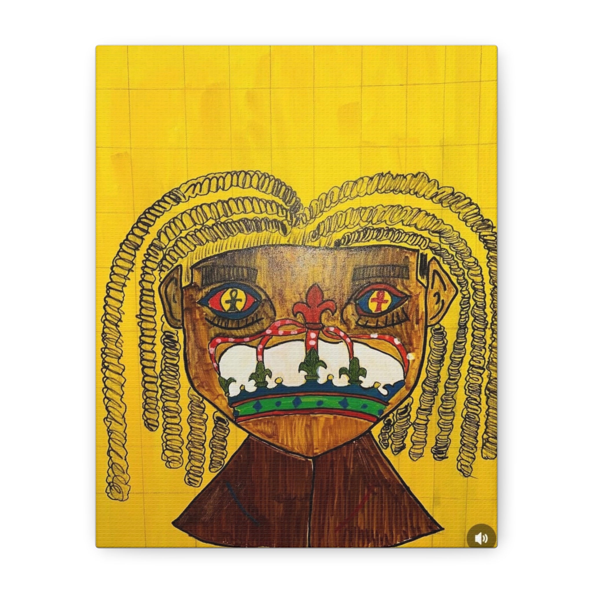 Crowned King Portrait Matte Canvas