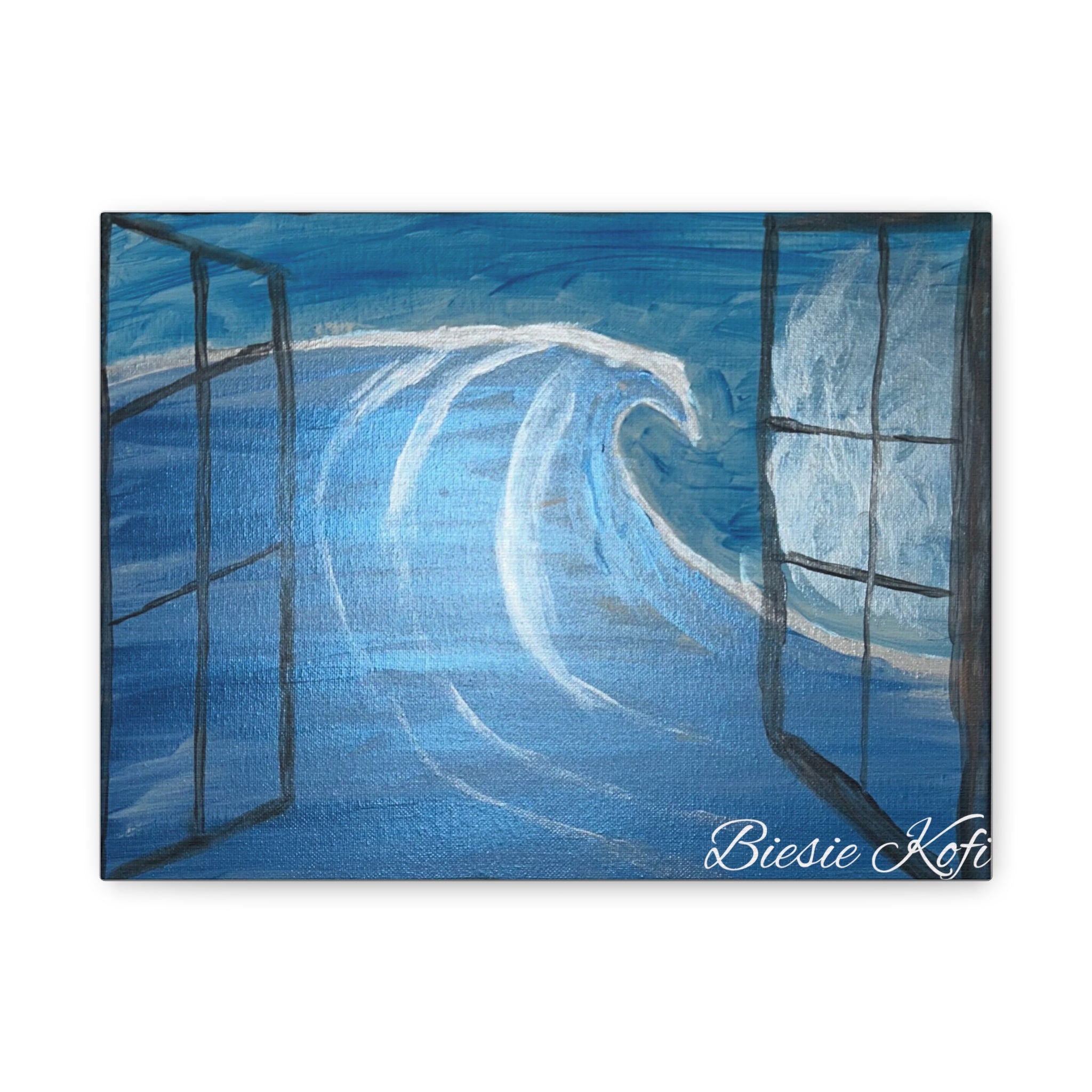 Ocean Portal Window view Matte Canvas