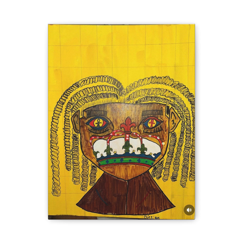 Crowned King Portrait Matte Canvas