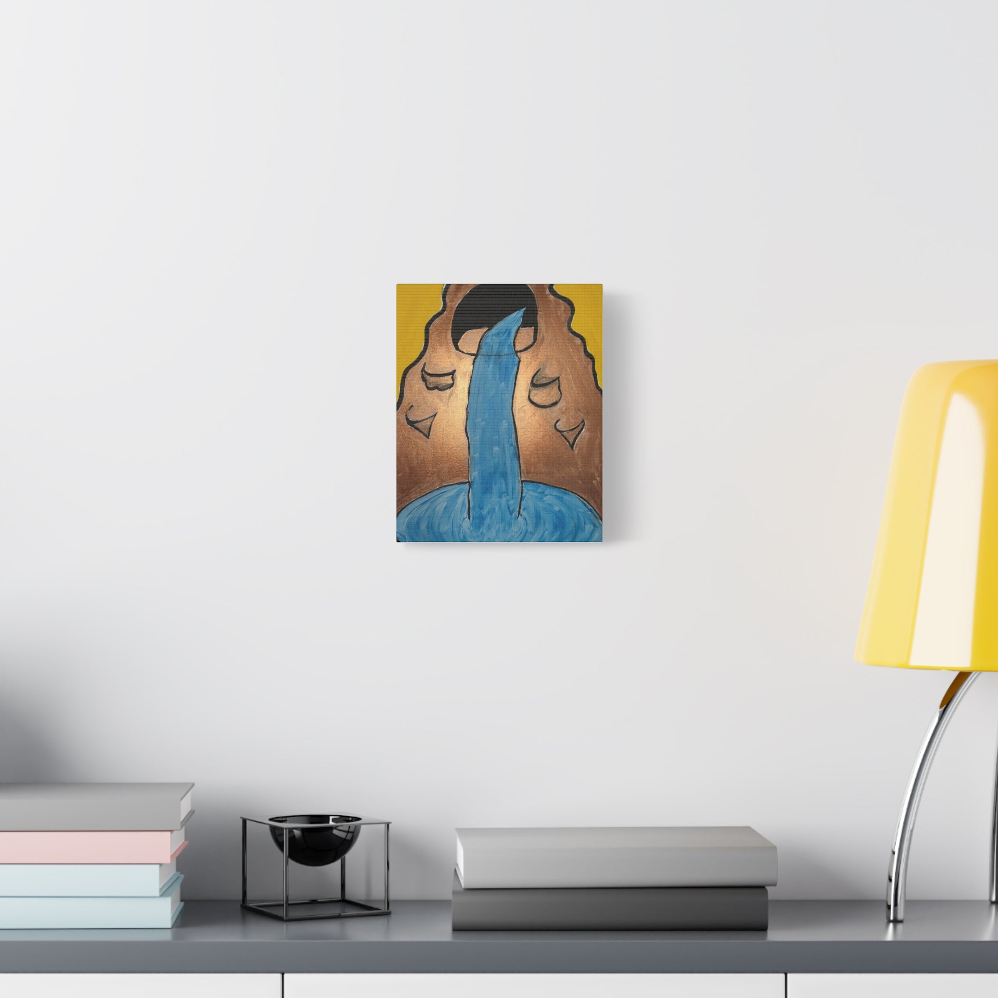 Waterfall Face Illustration Canvas