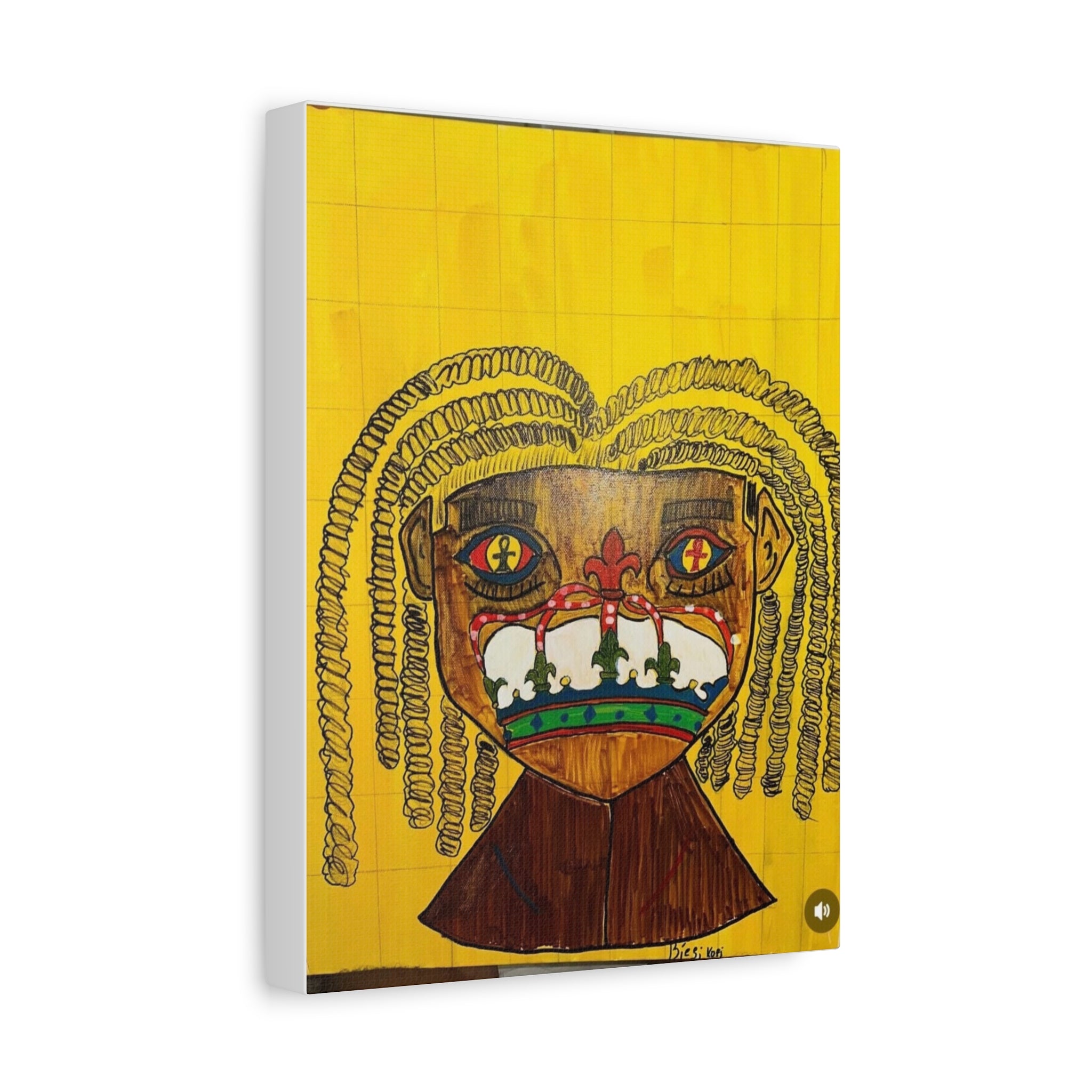 Crowned King Portrait Matte Canvas